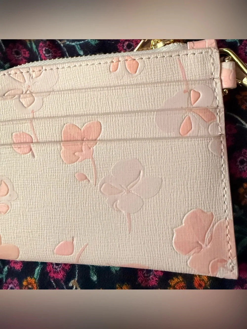 Kate Spade Devin Spring Pansies Card Case Wristlet